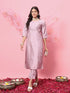 Lavender Silk Blend Pant Suit Closure View